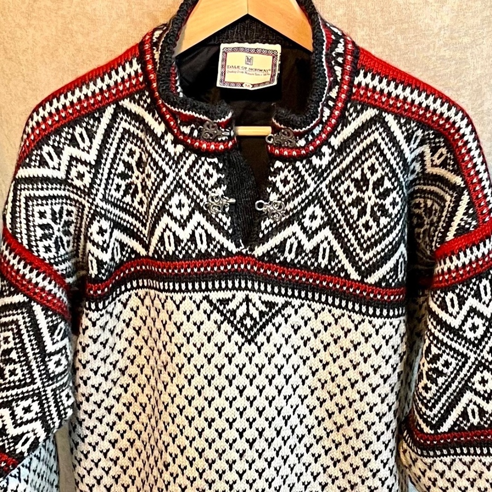 Dale of Norway 100% Pure Wool Pullover Sweater Polarwind Lining Men's Medium